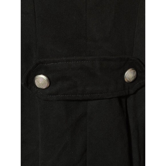Subterranea Black Long Cotton Jacket With Silver Buttons Size S Gothic Coat - Picture 7 of 12